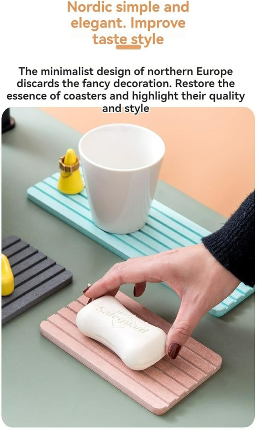 Water Absorbent Diatomite Coasters for Bathroom and Kitchen