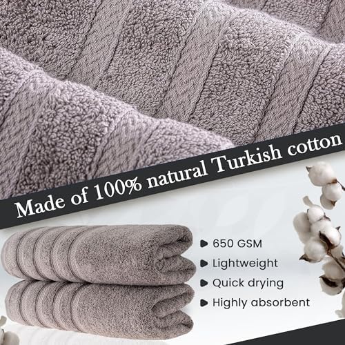 HALLEY Turkish 2 Pack Bath Towels - 650 GSM Soft Absorbent