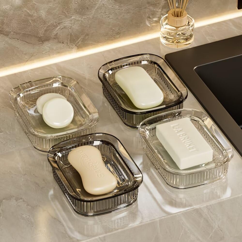 FABEILAI Suction Soap Holder Gray