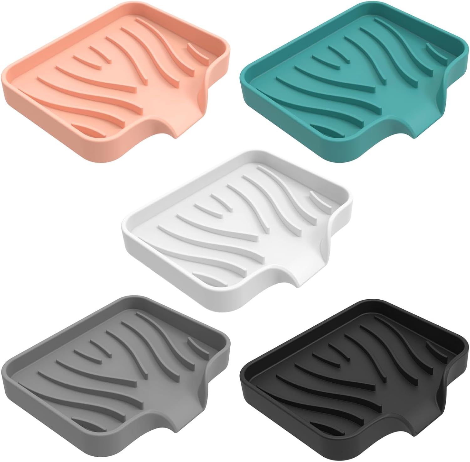 Kitchen Sink Soap Sponges Tray Silicone Holder