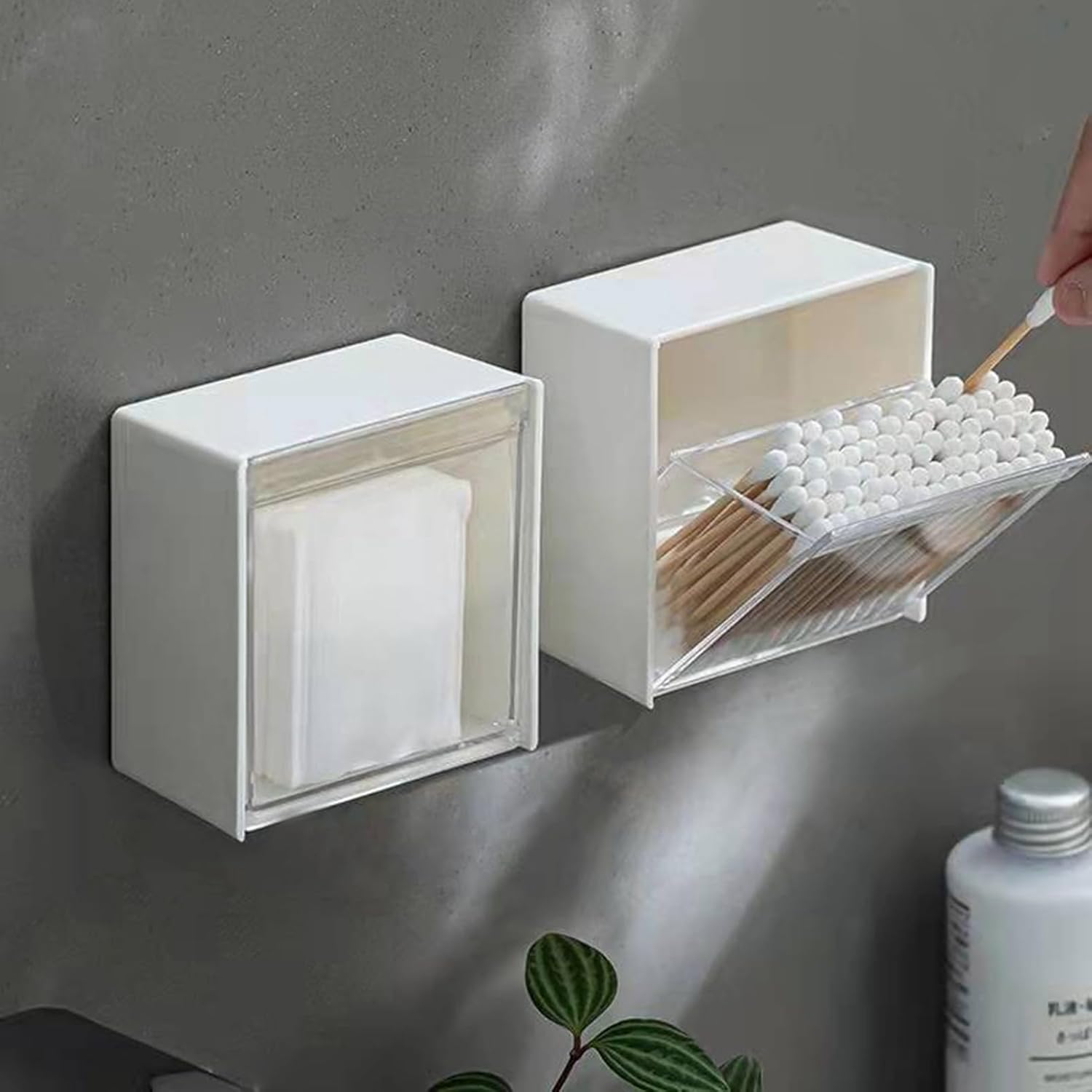 Creative Wall Hanging Storage Box for Cotton Swabs and Dental Floss