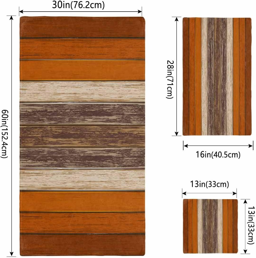 3 Piece Farmhouse Burnt Orange Bath Towel Set with Hand Towel and Washcloth