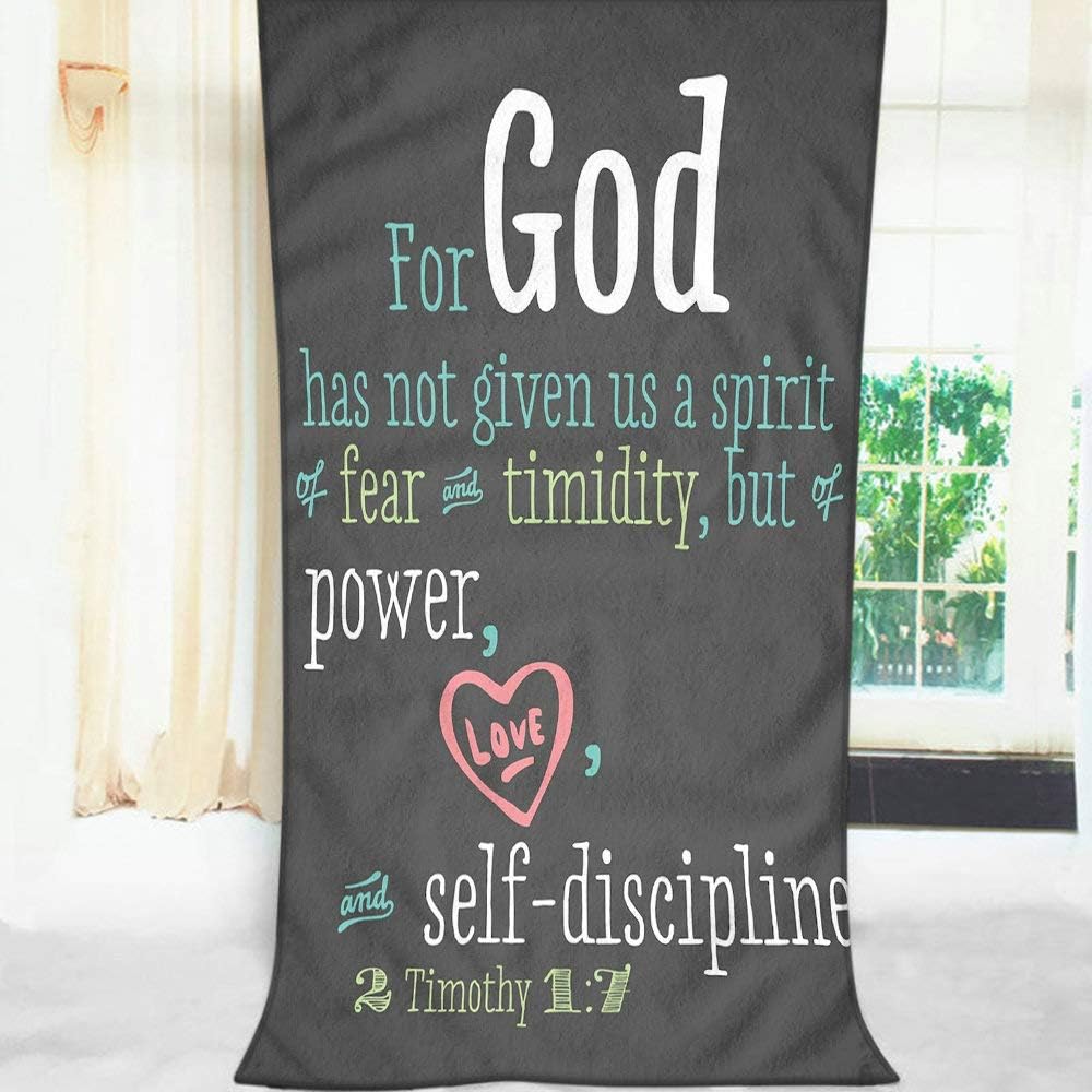 Moslion Soft Bath Towel with Bible Verse Blackboard Pattern
