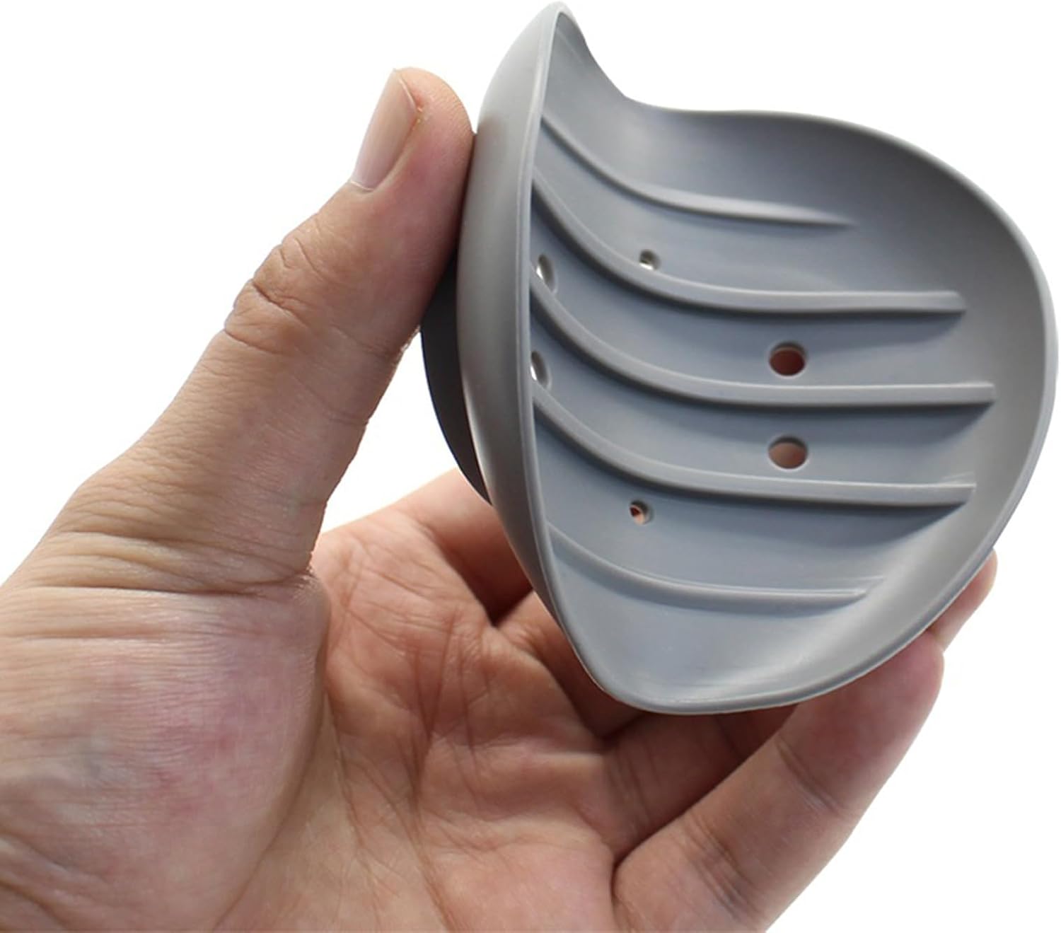 Flexible Silicone Soap Tray 2 Pack for Shower Bath Kitchen
