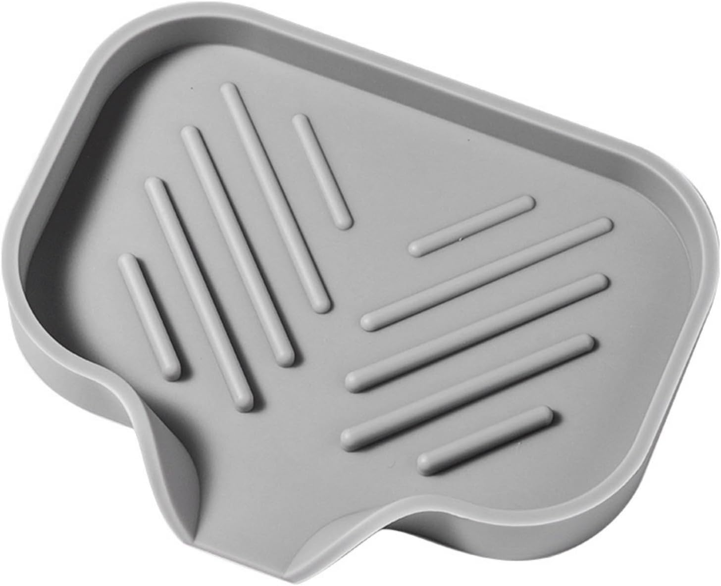 MERAIJIN Silicone Soap Dish with Drain Spout - Gray 47x39