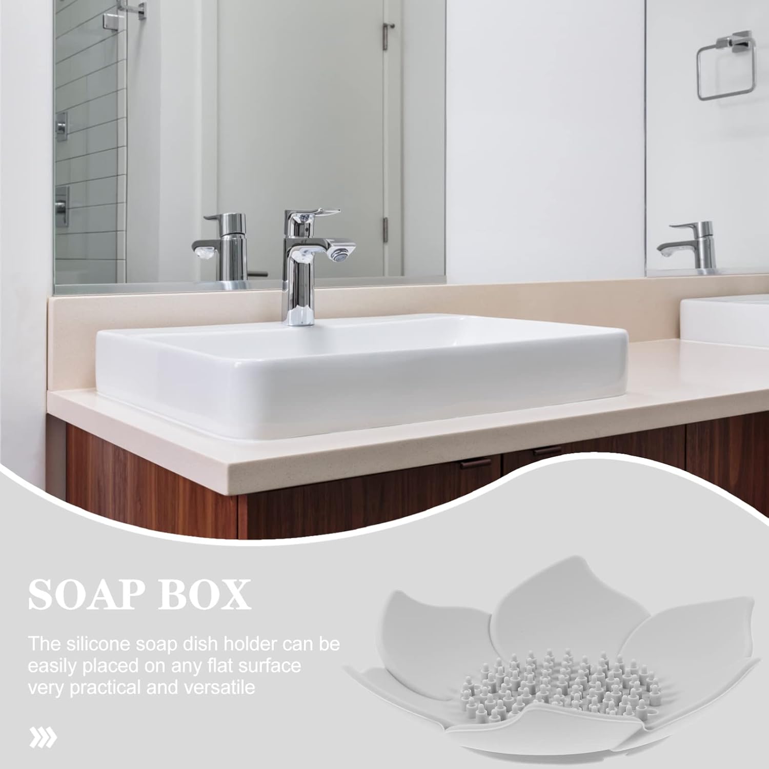 WESIEVYA 2Pcs Flower Soap Holder Drainage Design for Kitchen Hotel Bathroom Use