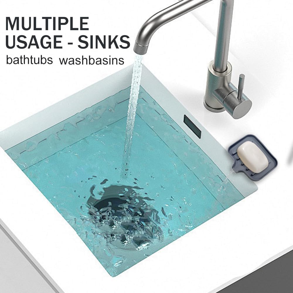 Silicone Self Draining Soap Dish with Non-Slip Base
