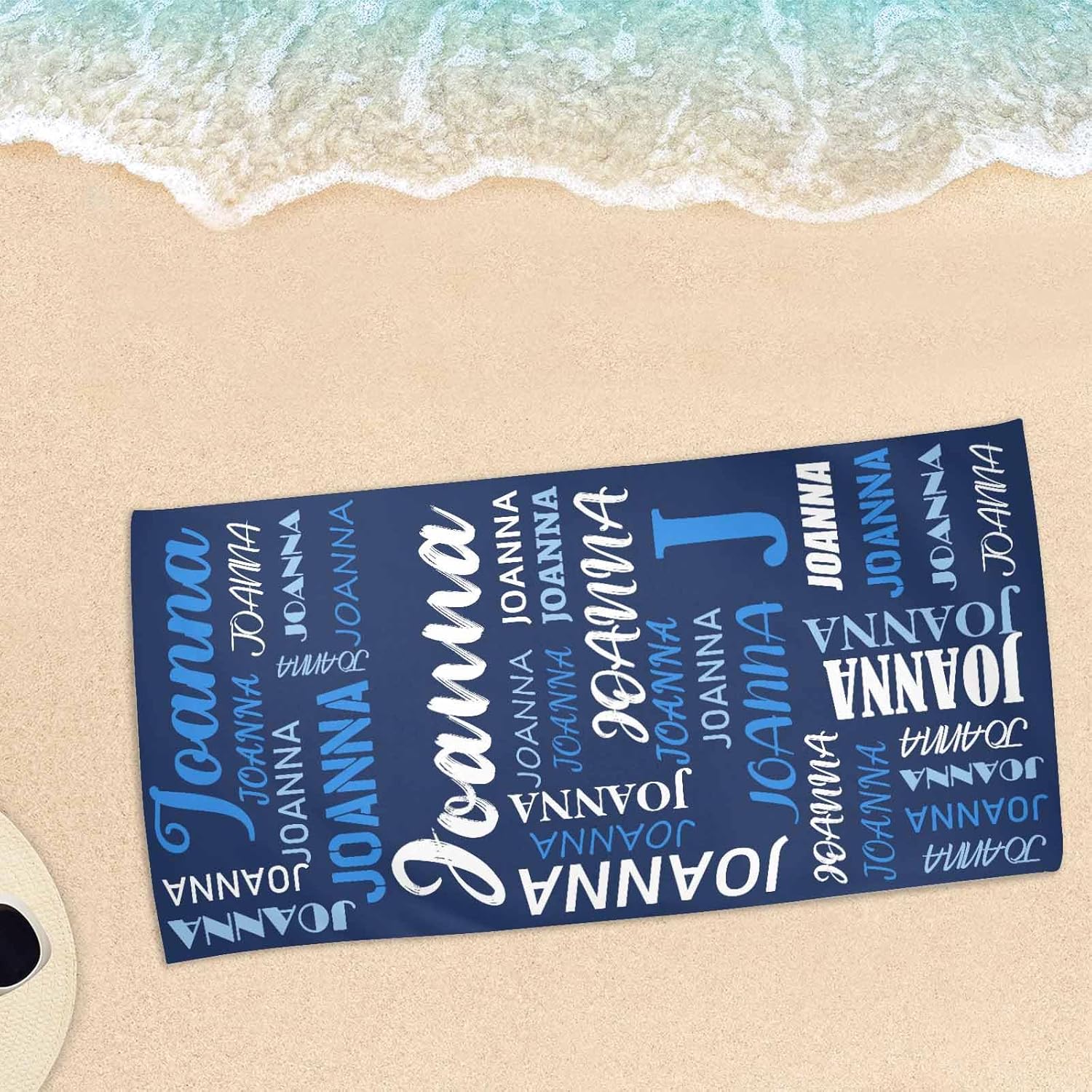 Artsadd Personalized Beach Towel for Kids Adults with Name