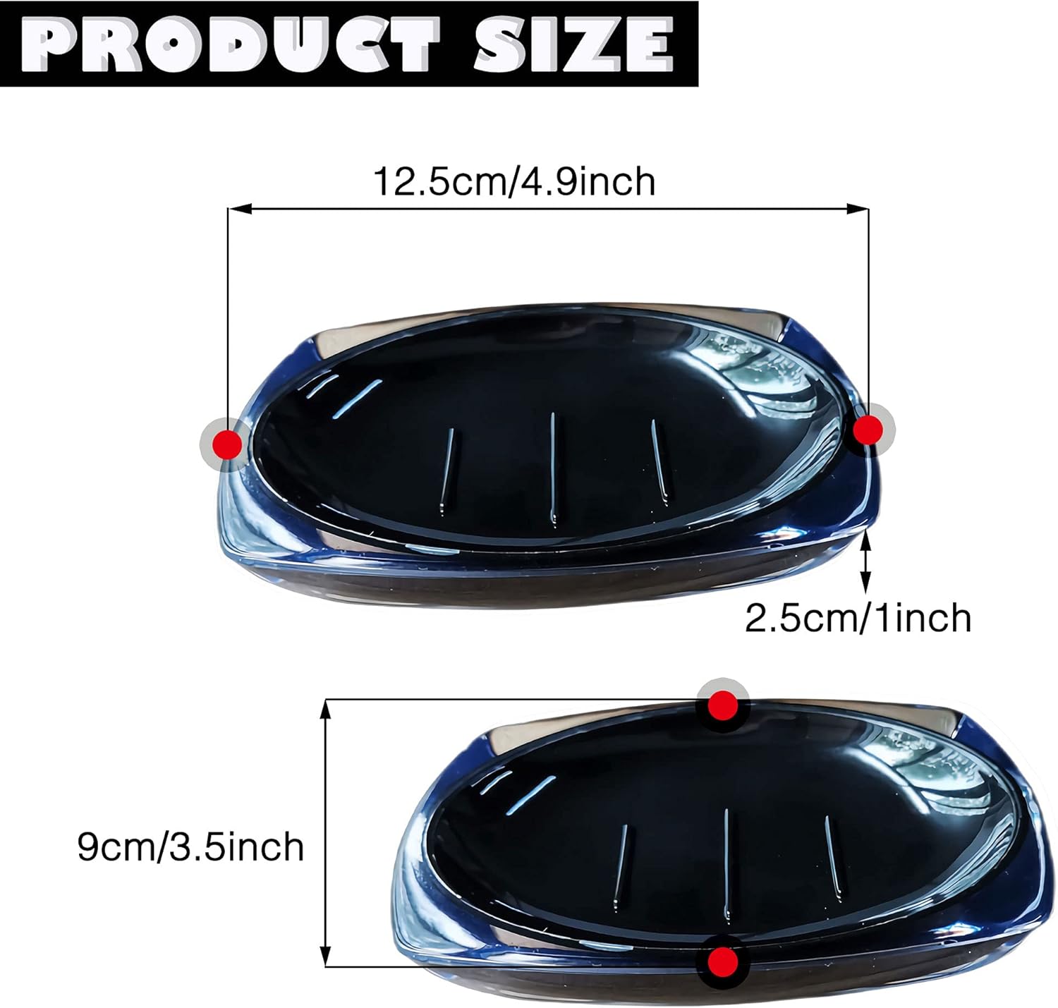YOSXICC 2PCS Soap Dish Transparent Color