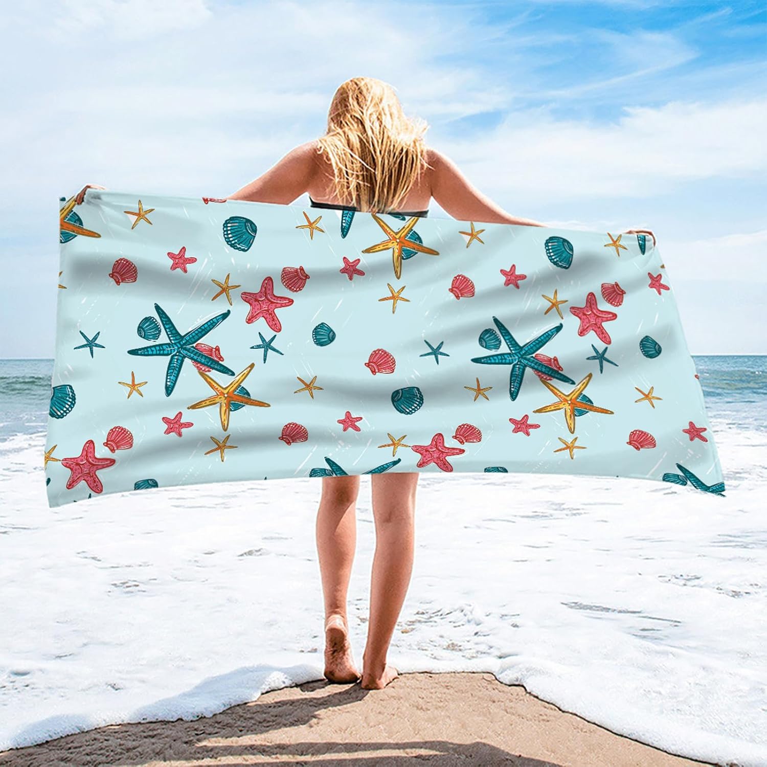 2-Pack Microfiber Beach Towels Lightweight Quick Drying 1