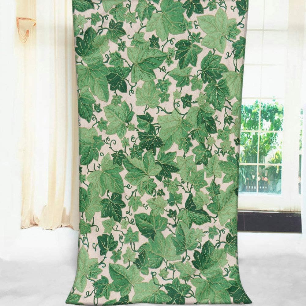 Moslion Green Ivy Leaves Pattern Bath Towel 1