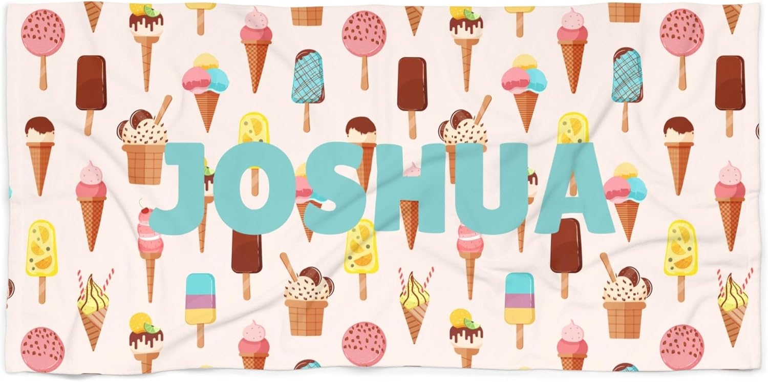 Custom Ice Cream Design Beach Towel for Kids
