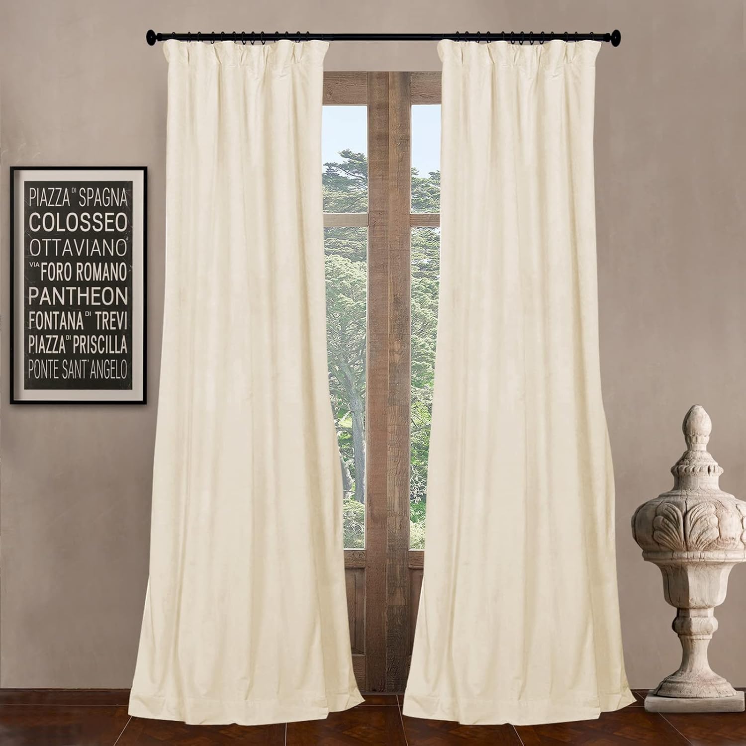 LETAU Pinch Pleated Blackout Curtains 52x102 Set of 2