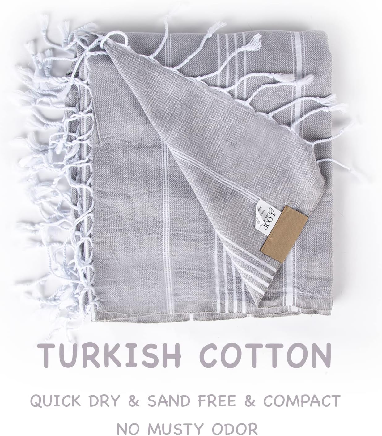 Loop Linen Turkish Beach Towel - Grey