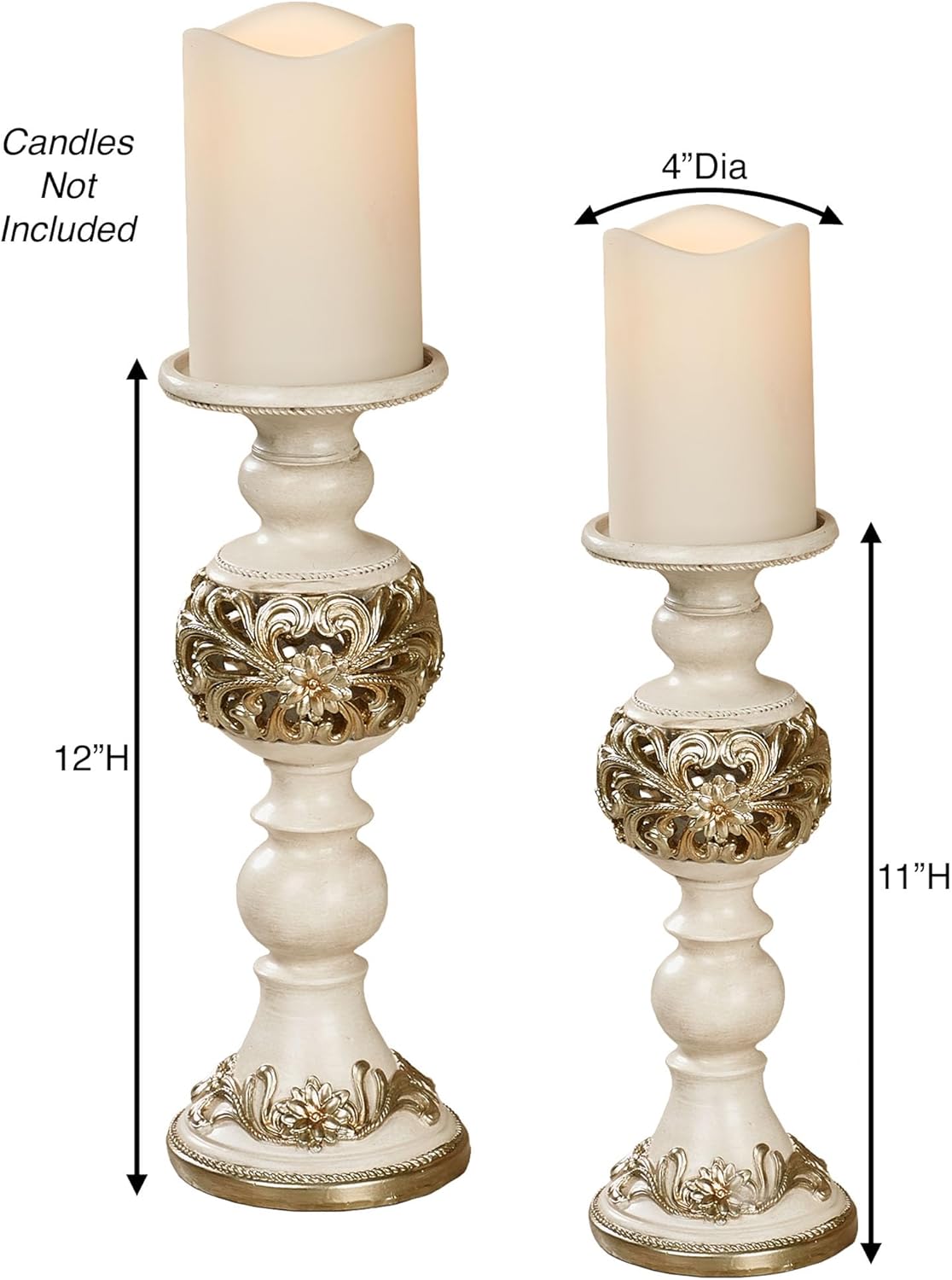 Touch of Class Abimbola Ivory Candleholder Set of Two