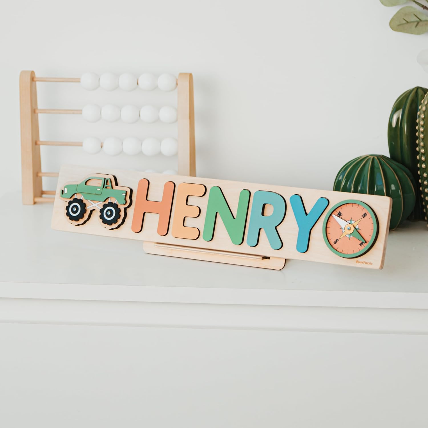 Personalized Wooden Name Puzzle with Rainbow Colors