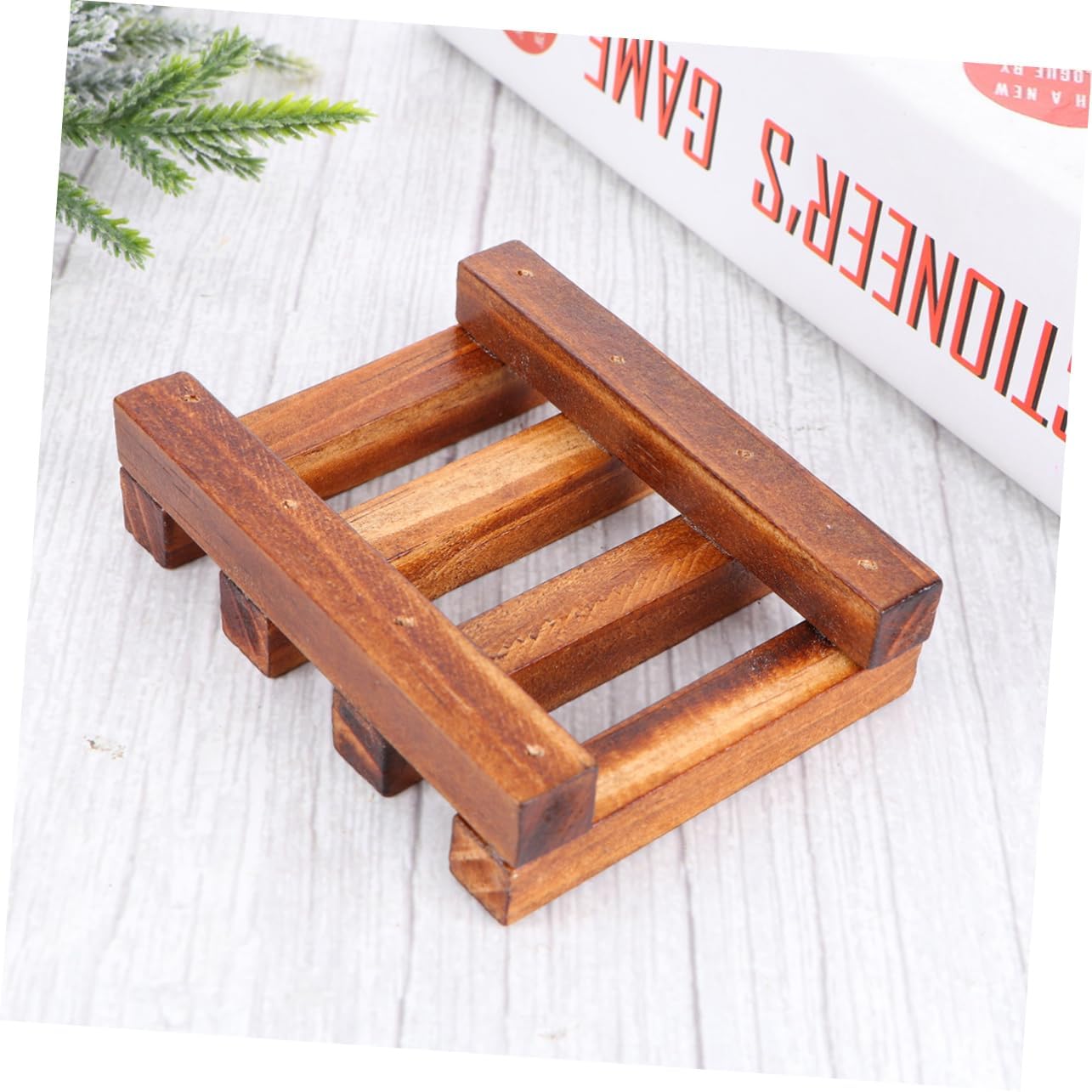 COOLHIYA Maple Wooden Soap Dish Holder for Bathroom Kitchen and Shower