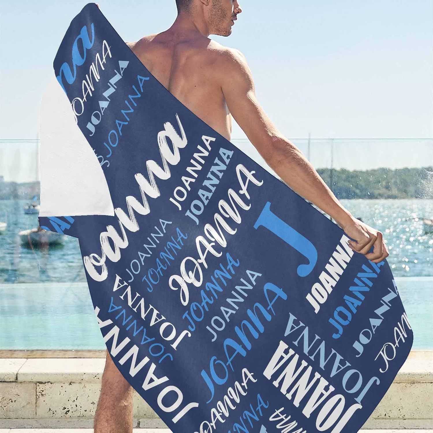 Artsadd Personalized Beach Towel for Kids Adults with Name
