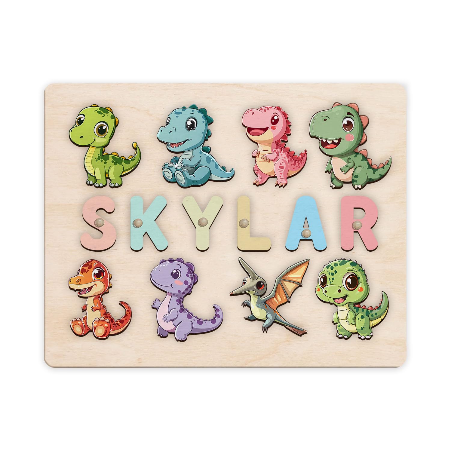 Personalized Name Dinosaur Puzzle Montessori Toy