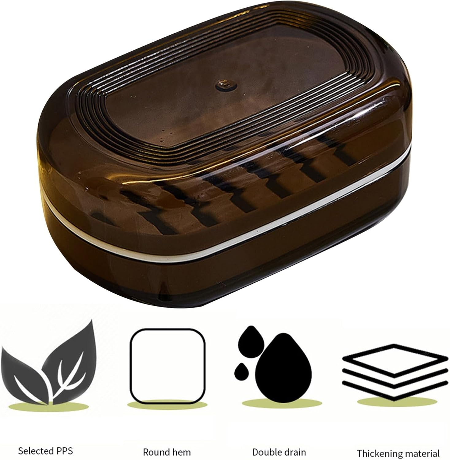 leasote Portable Soap Organizer with Drainage and Lid