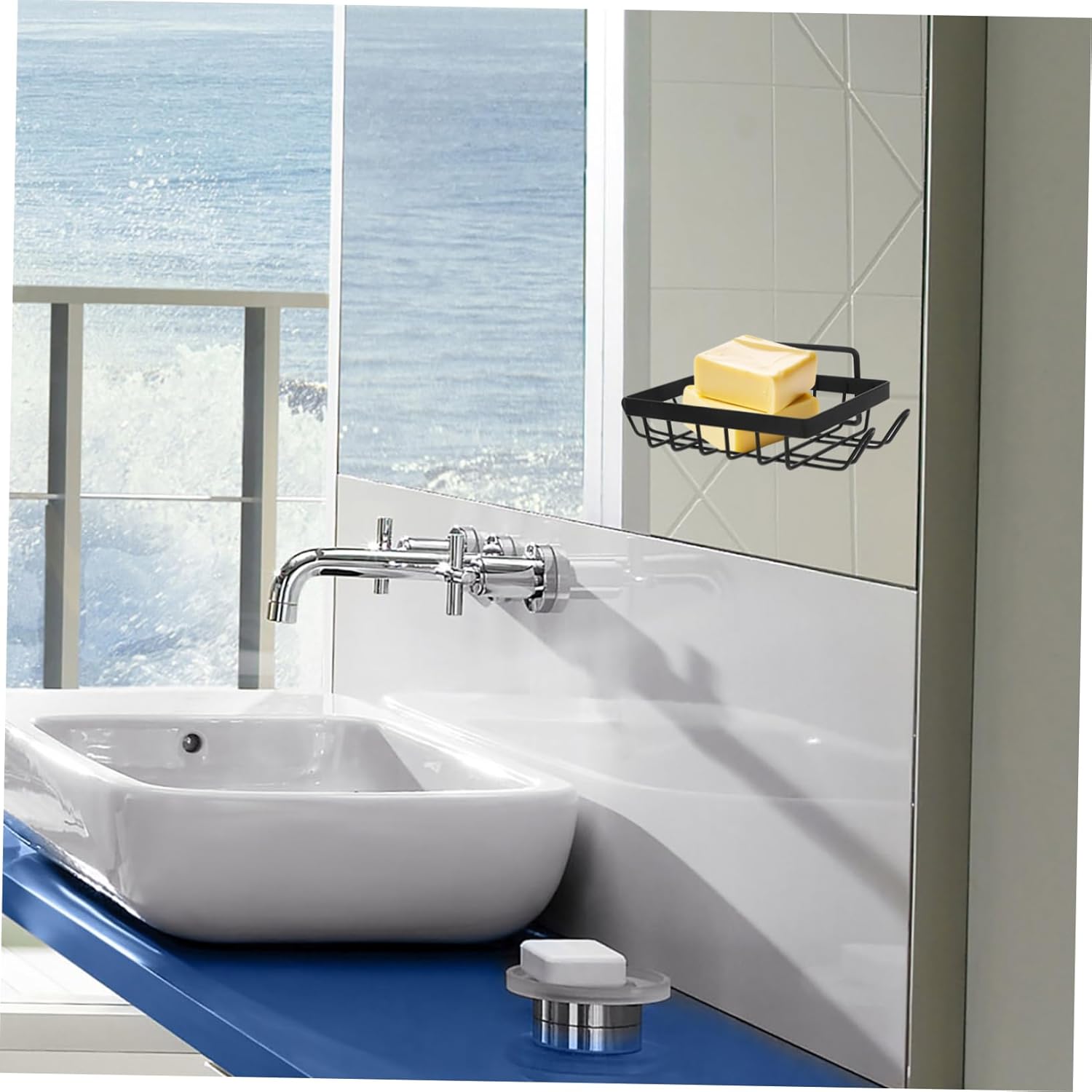 Yardenfun Wall Mounted Soap Holder Sturdy Drainage Design for Bathroom Kitchen
