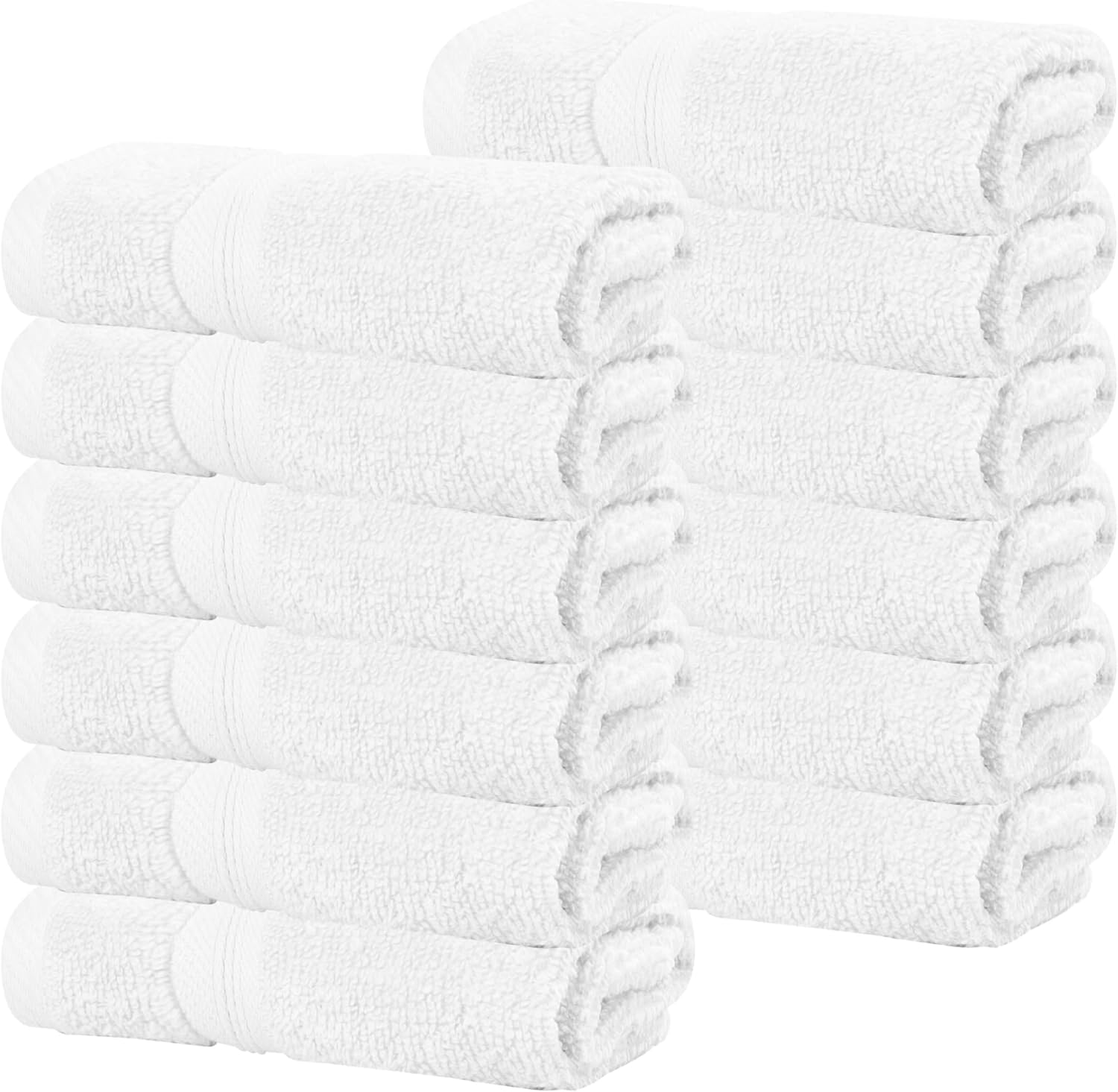 Superior 12-Piece Cotton Face Towel Set White