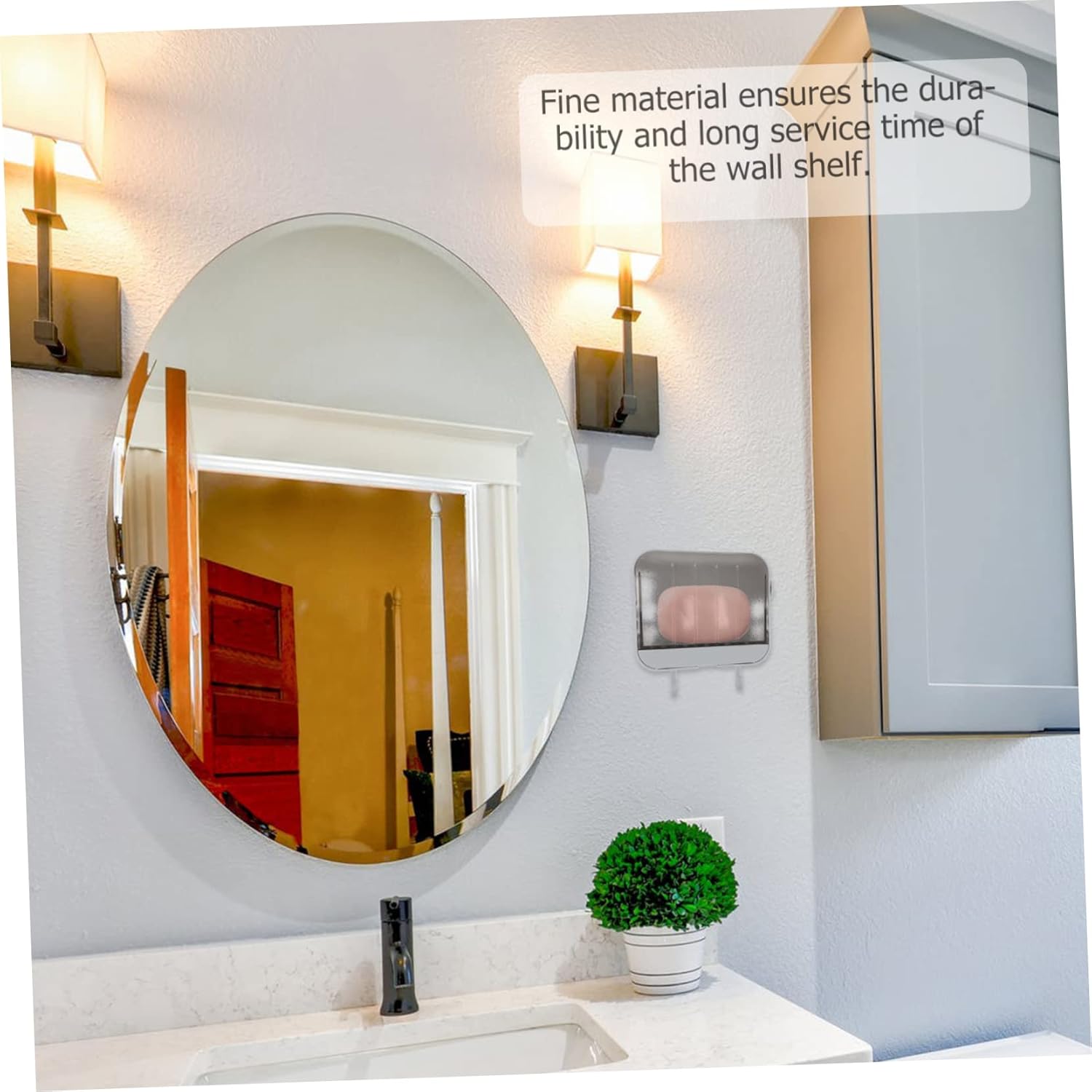 Convenient Storage Mounted Soap Dish With 2 Hooks Waterproof Ventilated Design