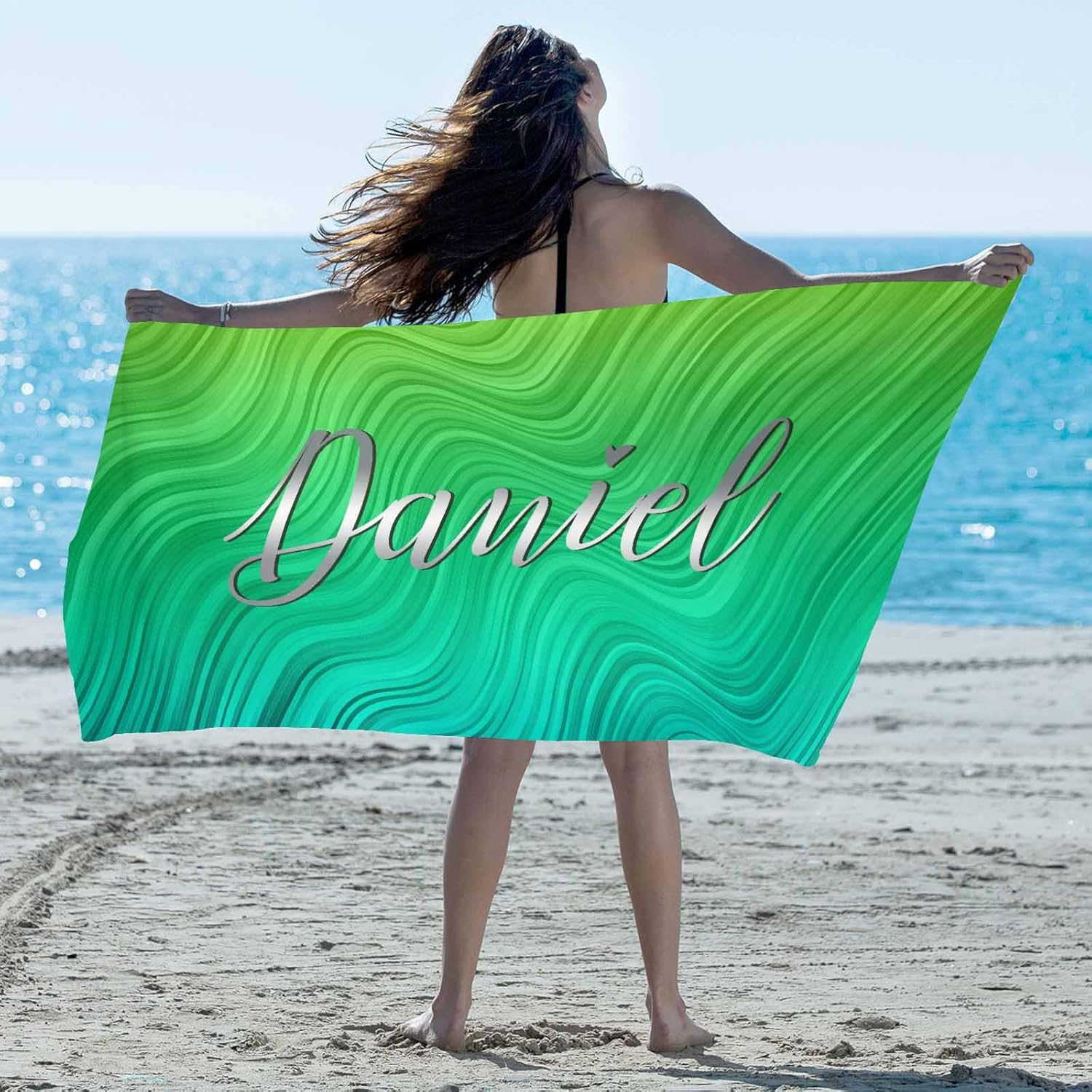 Artsadd Personalized Beach Towel with Name Custom Design
