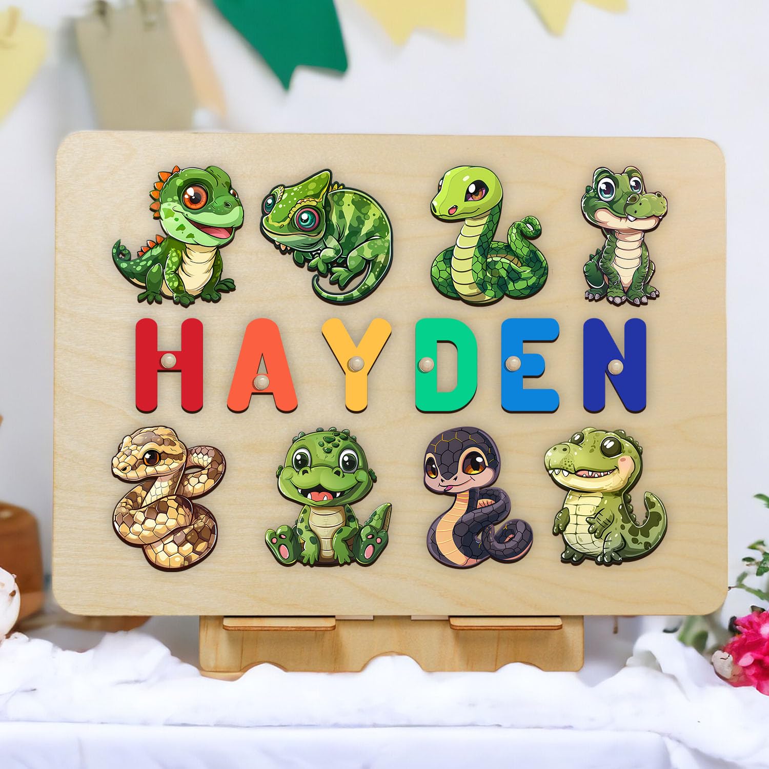 Personalized Wooden Name Puzzle Montessori Toy 1