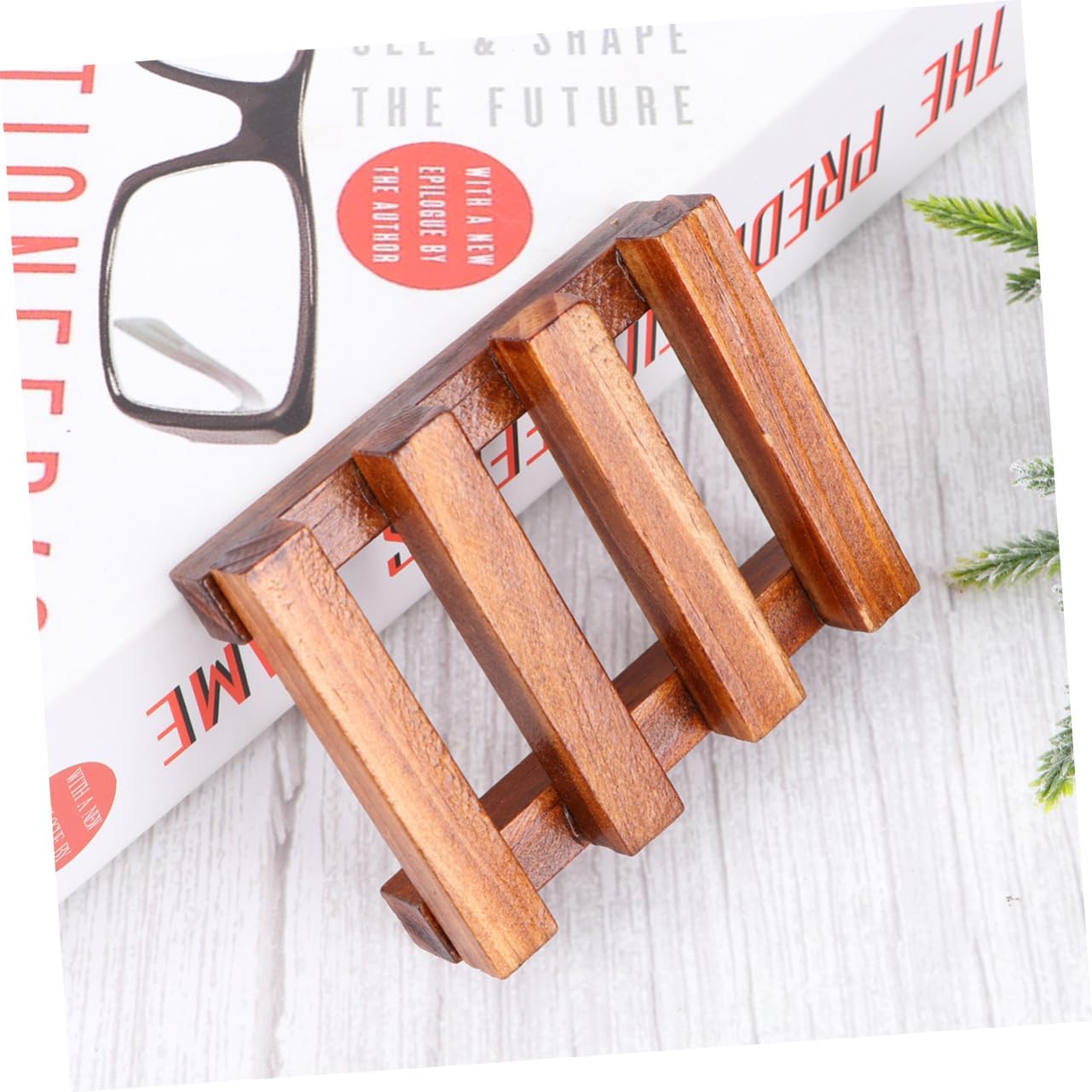 Luxshiny Wooden Soap Holder Retro Style Cleaning Storage Box