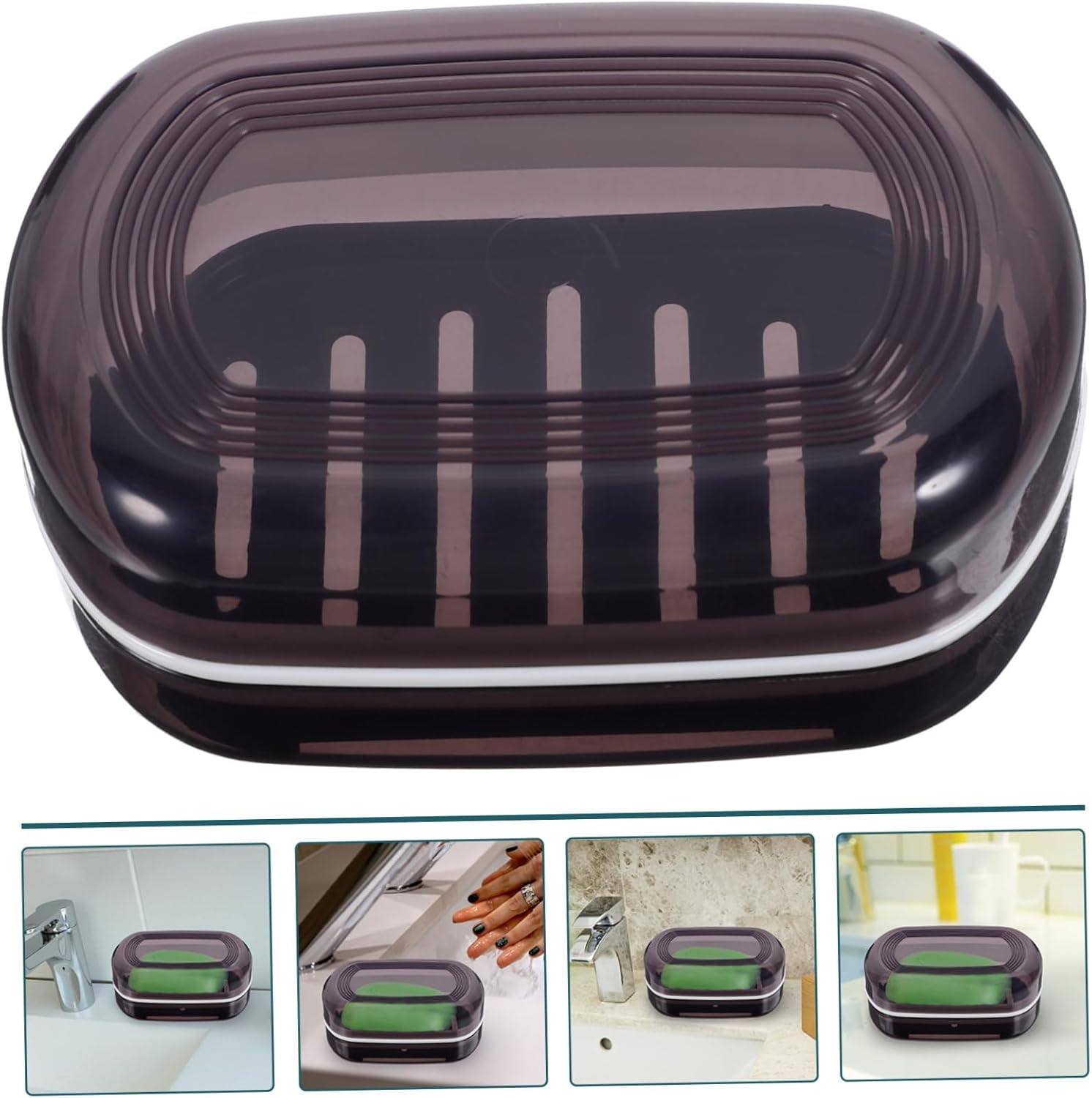 STOBAZA Leakproof Travel Soap Dish with Lid for Camping and Bathroom