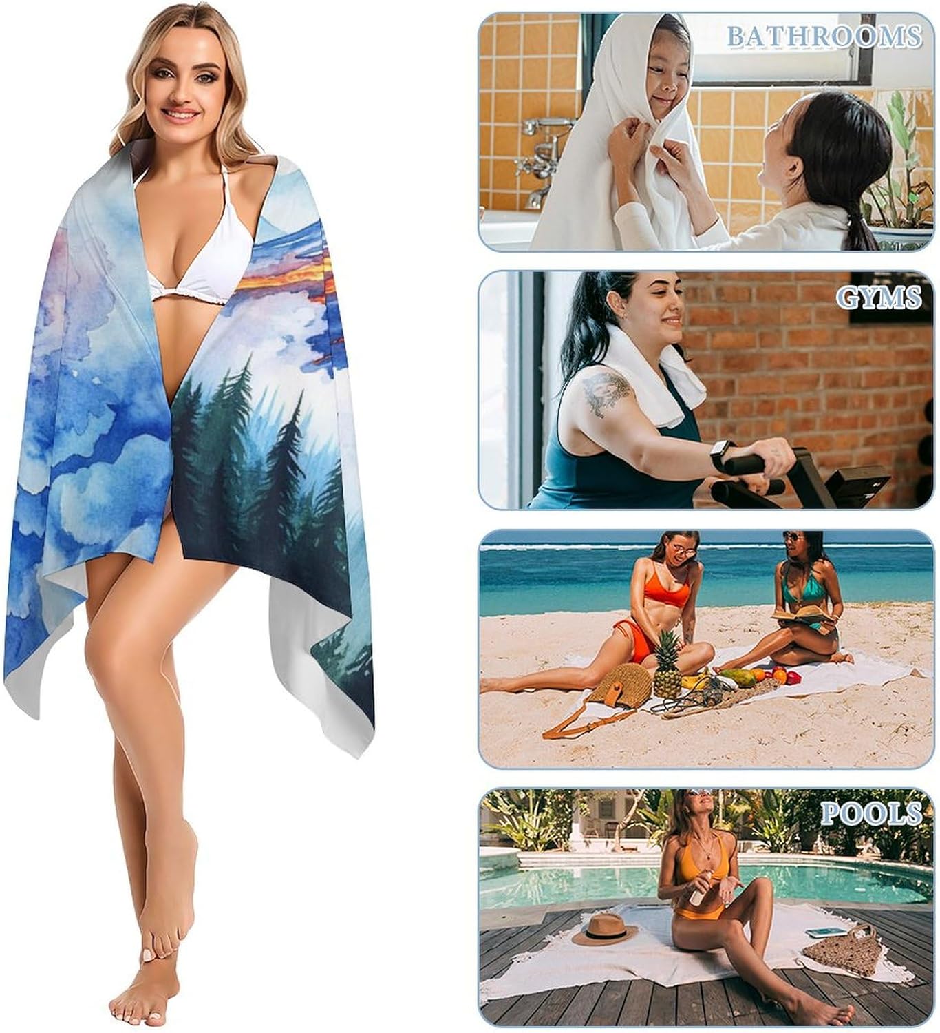 Nature Volcanoes Fluffy Oversized Beach Towel 32x64 Inch