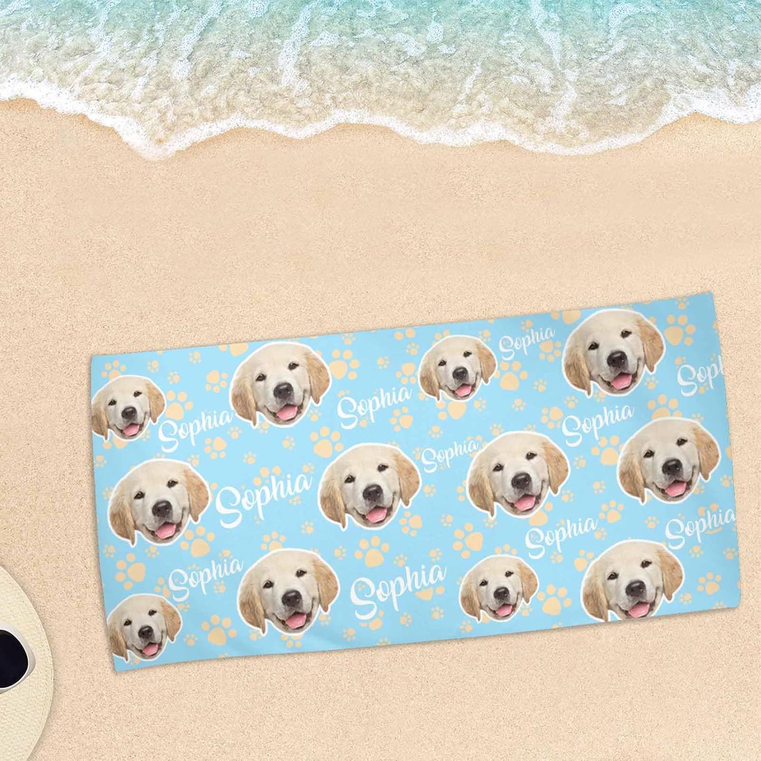Artsadd Personalized Beach Towel with Name Initial