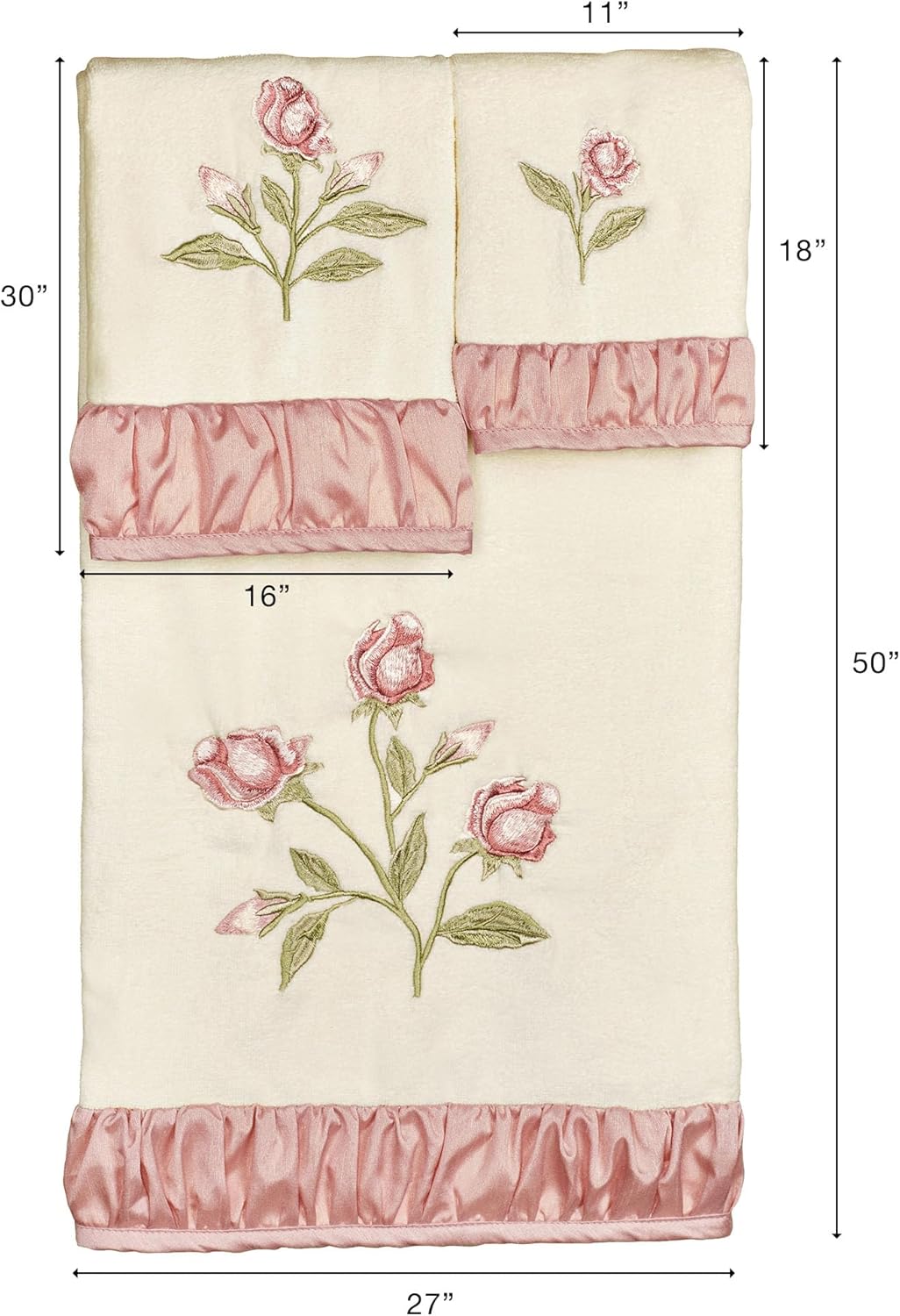 Touch of Class Blush Rose Bath Towel Set