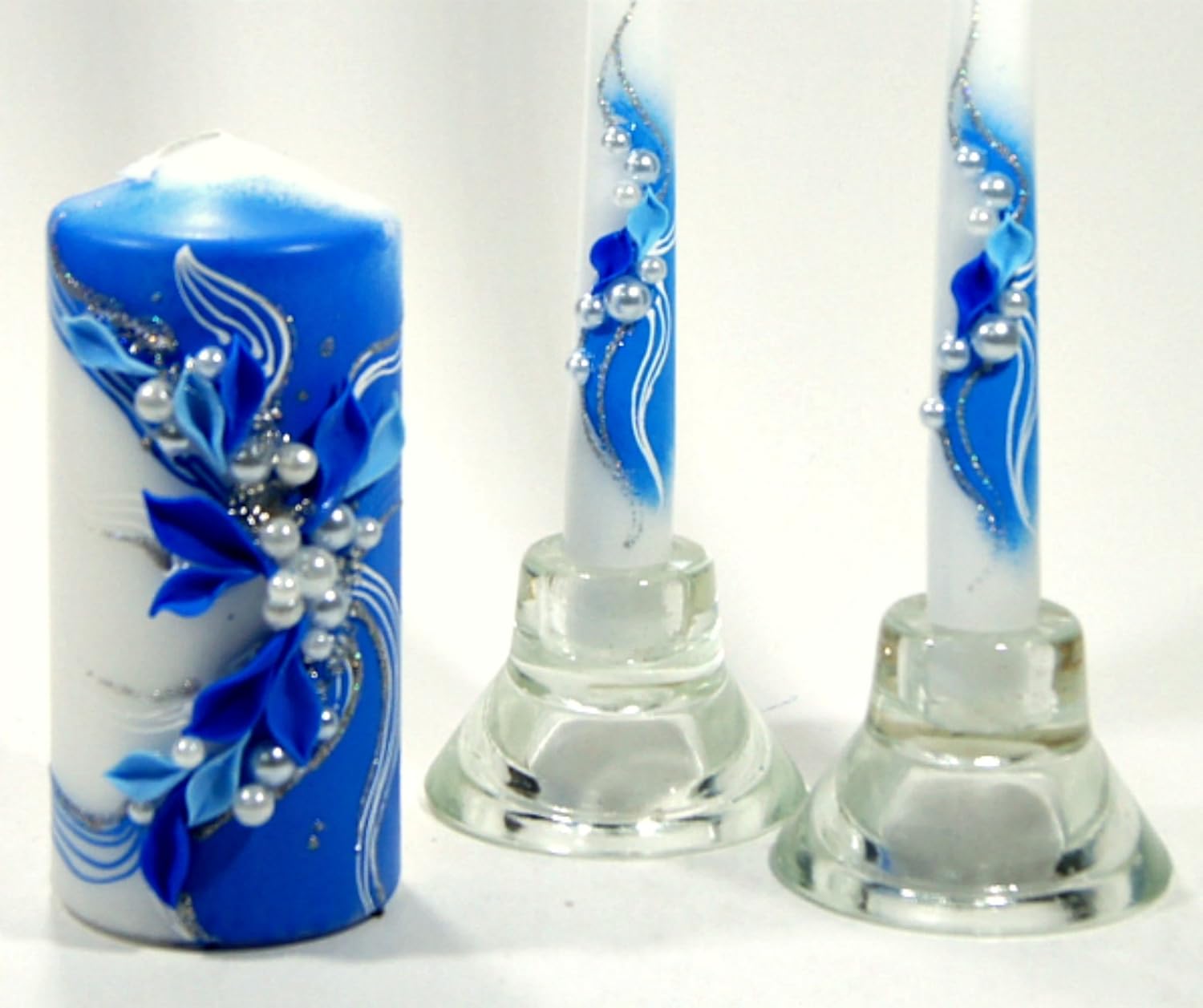 Magik Life Unity Candle Set - 6 Pillar 2x10 Taper Candles - Royal Blue