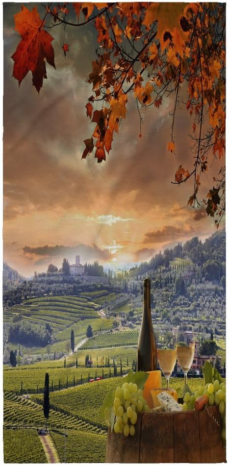 Large Microfiber Beach Towel with Italy Chianti Design