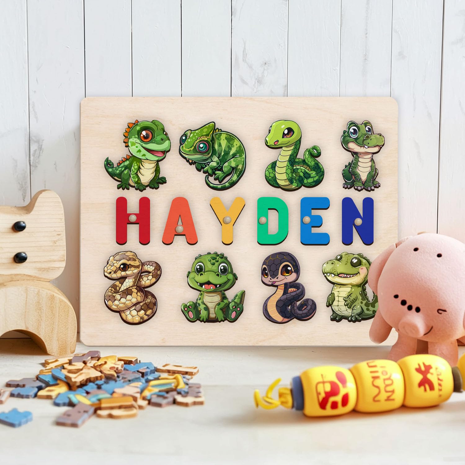 Personalized Wooden Name Puzzle Montessori Toy 1