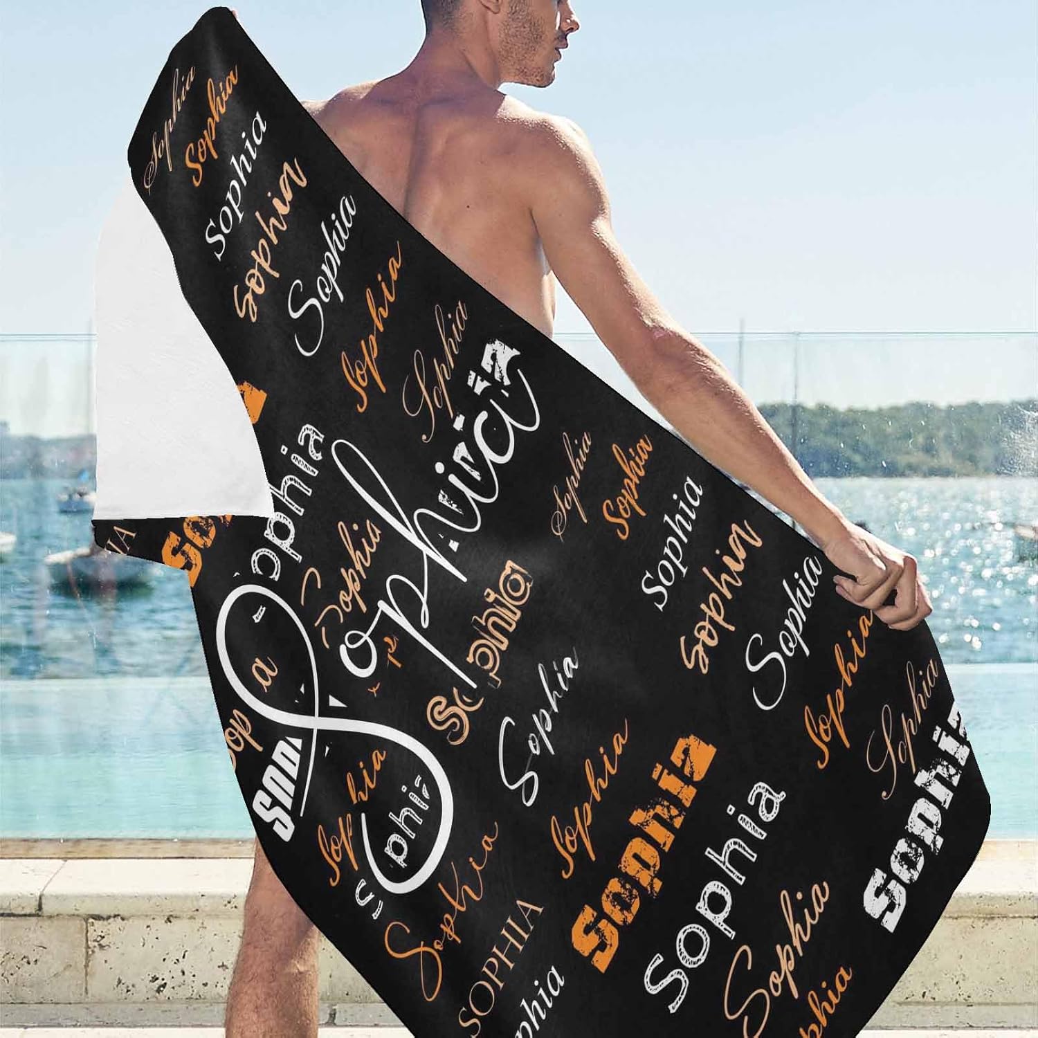 Artsadd Personalized Beach Towel for Kids with Name