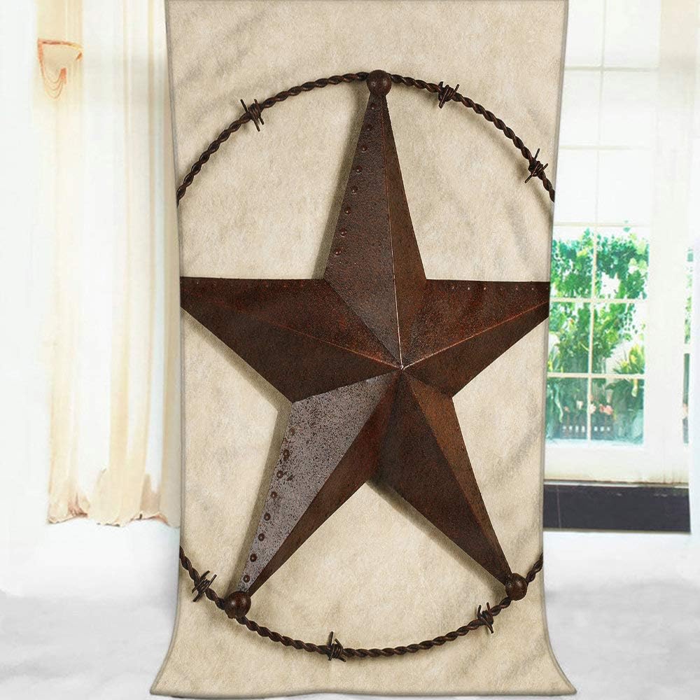 Moslion Comfy Bath Towel Rusty Iron Texas Star 64x32 Inches