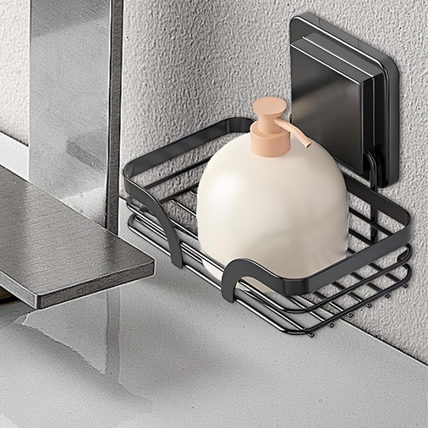 Suction Soap Holder with Hooks - No Drill Wall Mount