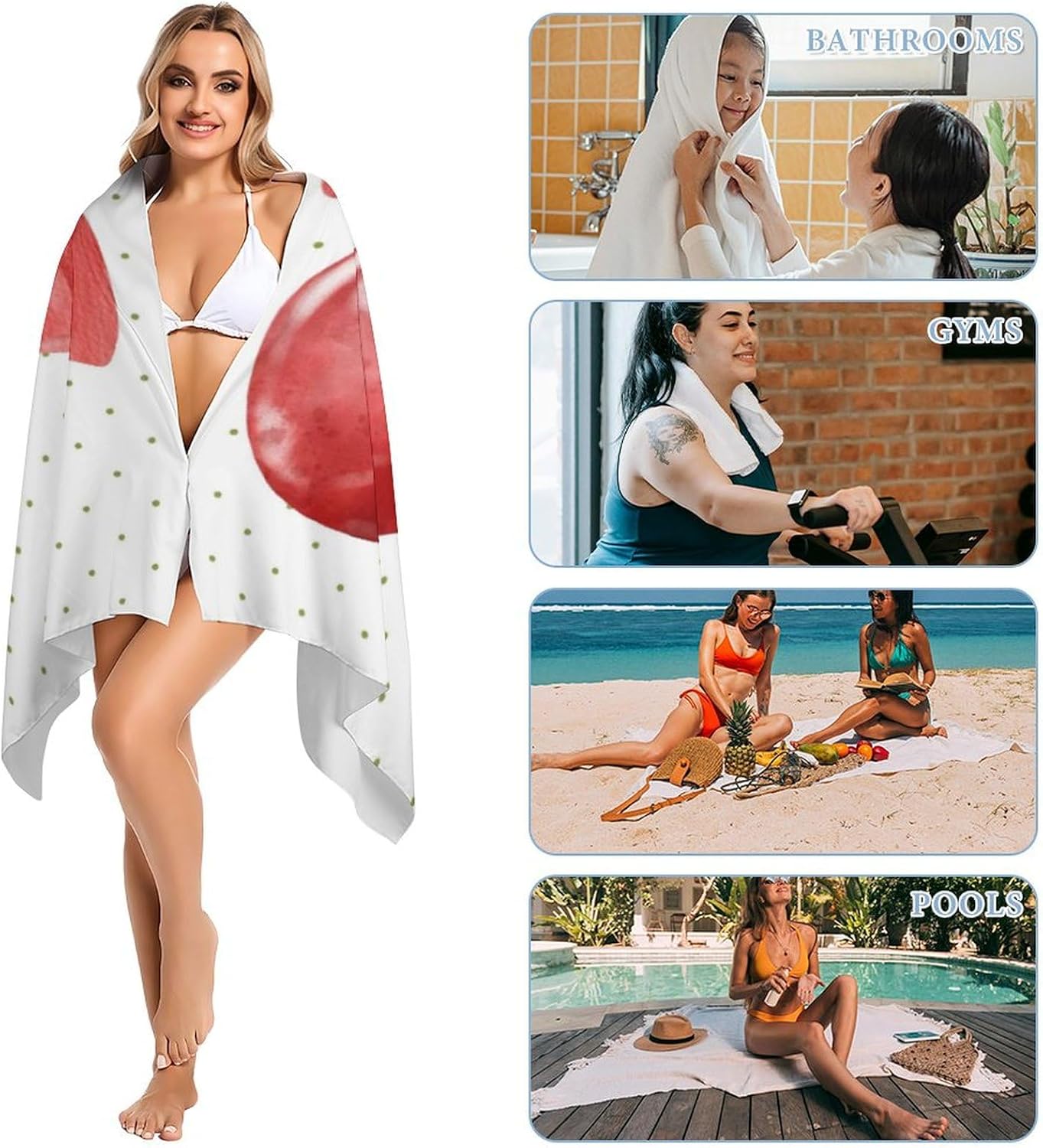 Cherry Ribbon Fluffy Beach Towel 32x64 Inch 1