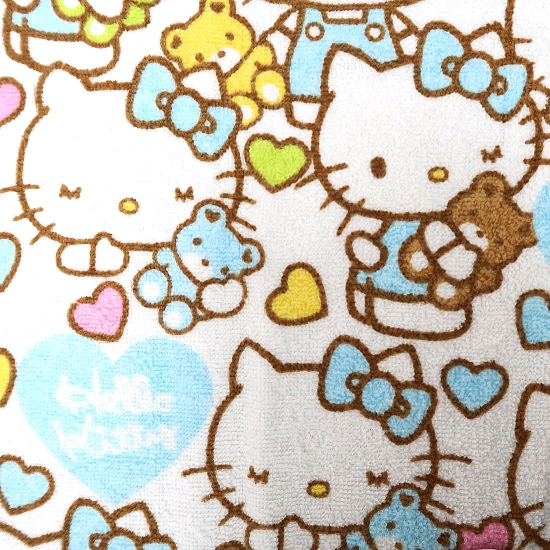 Kitty and Bear Face Towel Set - 2 Sets Pink Blue for Kids
