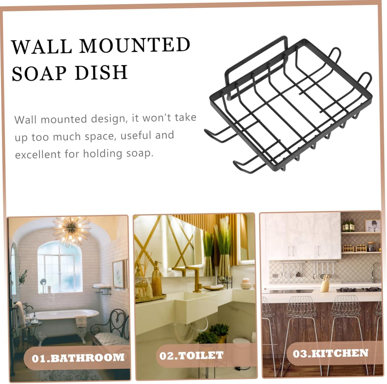 GLEAVI Wall Mounted Bar Soap Holder