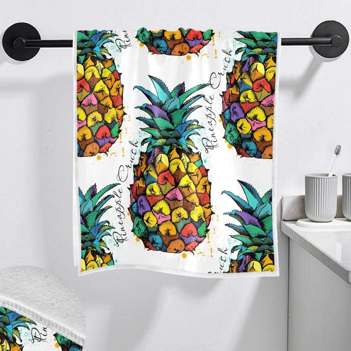 Exnundod Tropical Pineapple Hand Towel Beach Bath Towel