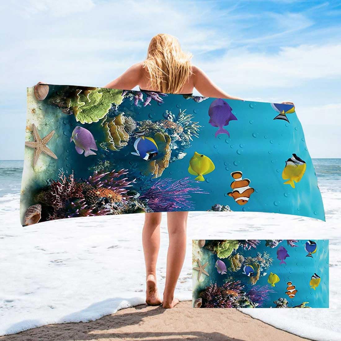 XGDesign Personalized Beach Towel with Photo for Kids Adults