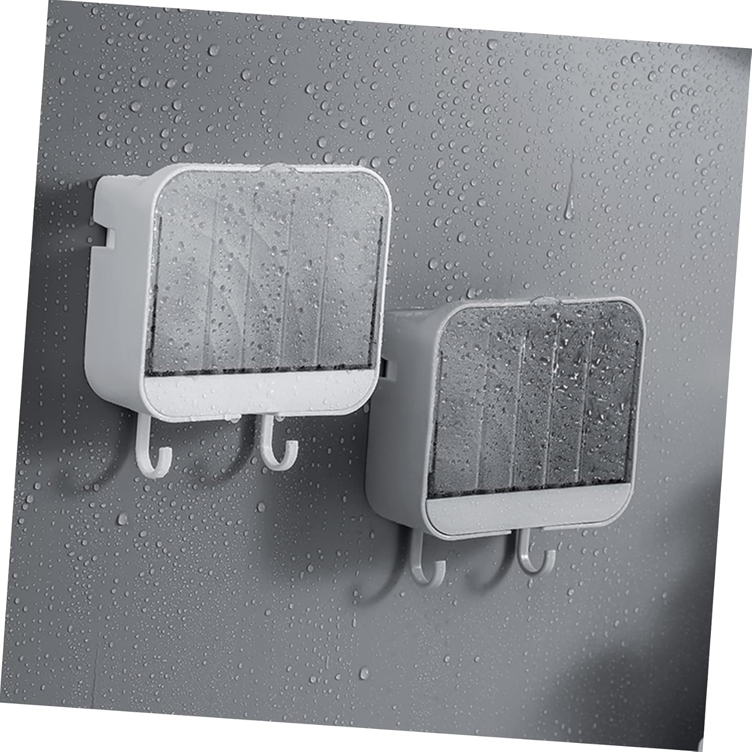 Convenient Storage Mounted Soap Dish With 2 Hooks Waterproof Ventilated Design