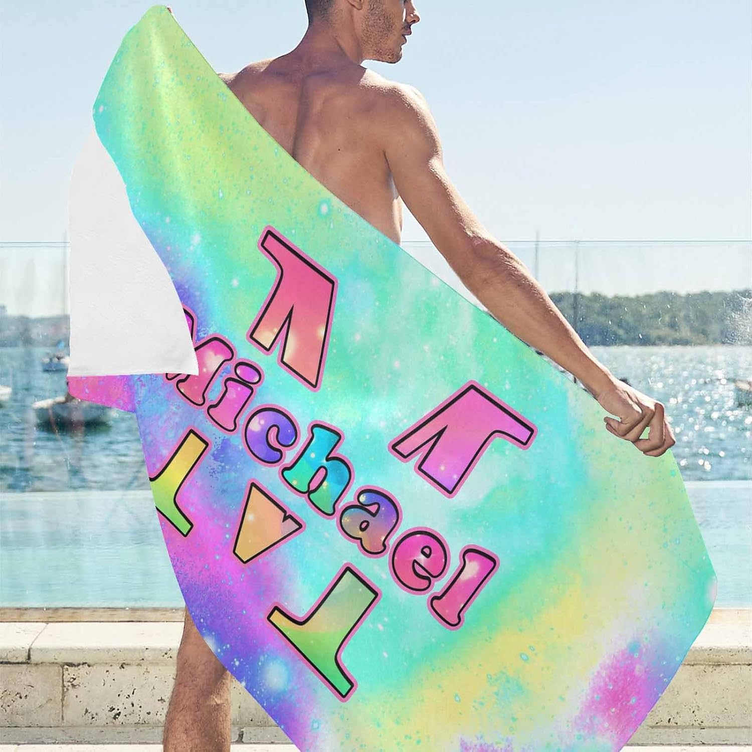 Artsadd Personalized Beach Towel with Initials