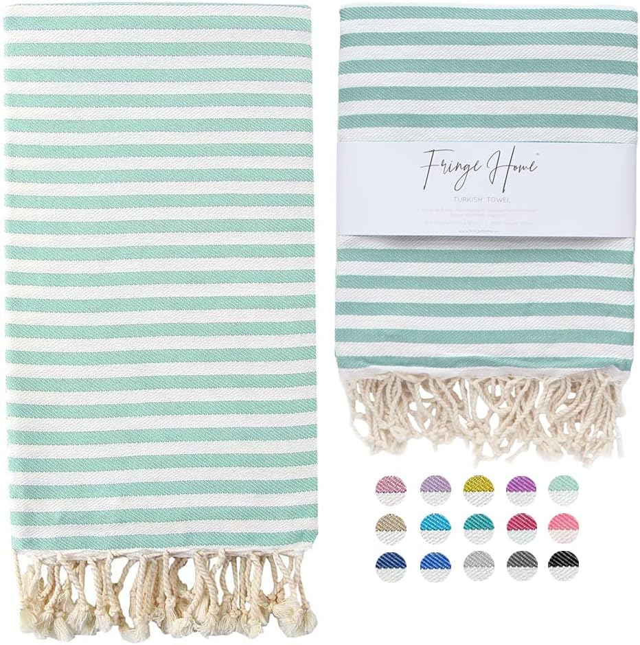 Fringe Home Turkish Towel - 100 Cotton Lime 1