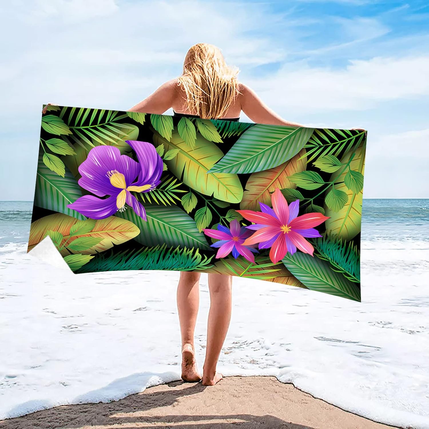Longaoa Microfiber Beach Towel Quick Dry Super Absorbent 275X551 inch