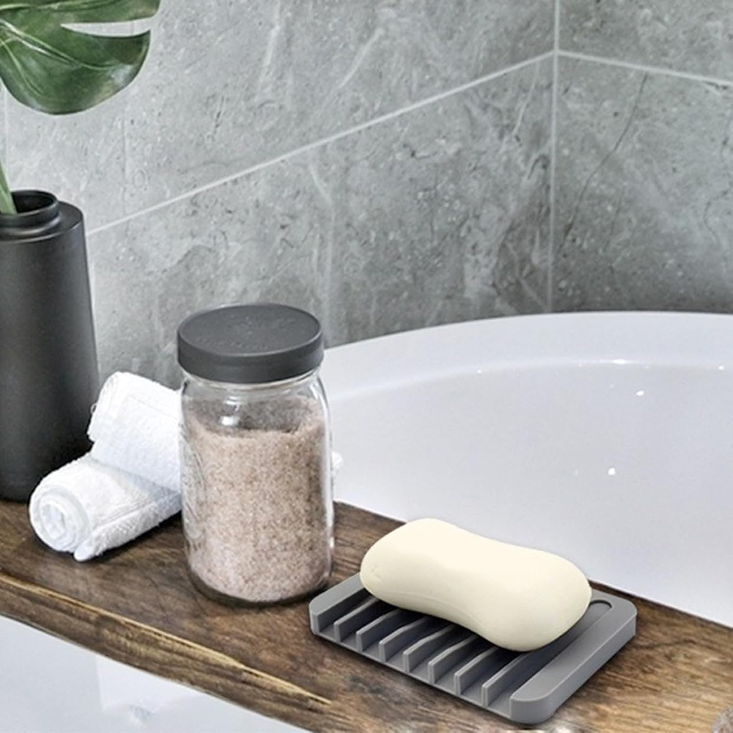 GIFZES Sink-Mounted Soap Holder Grey One Size